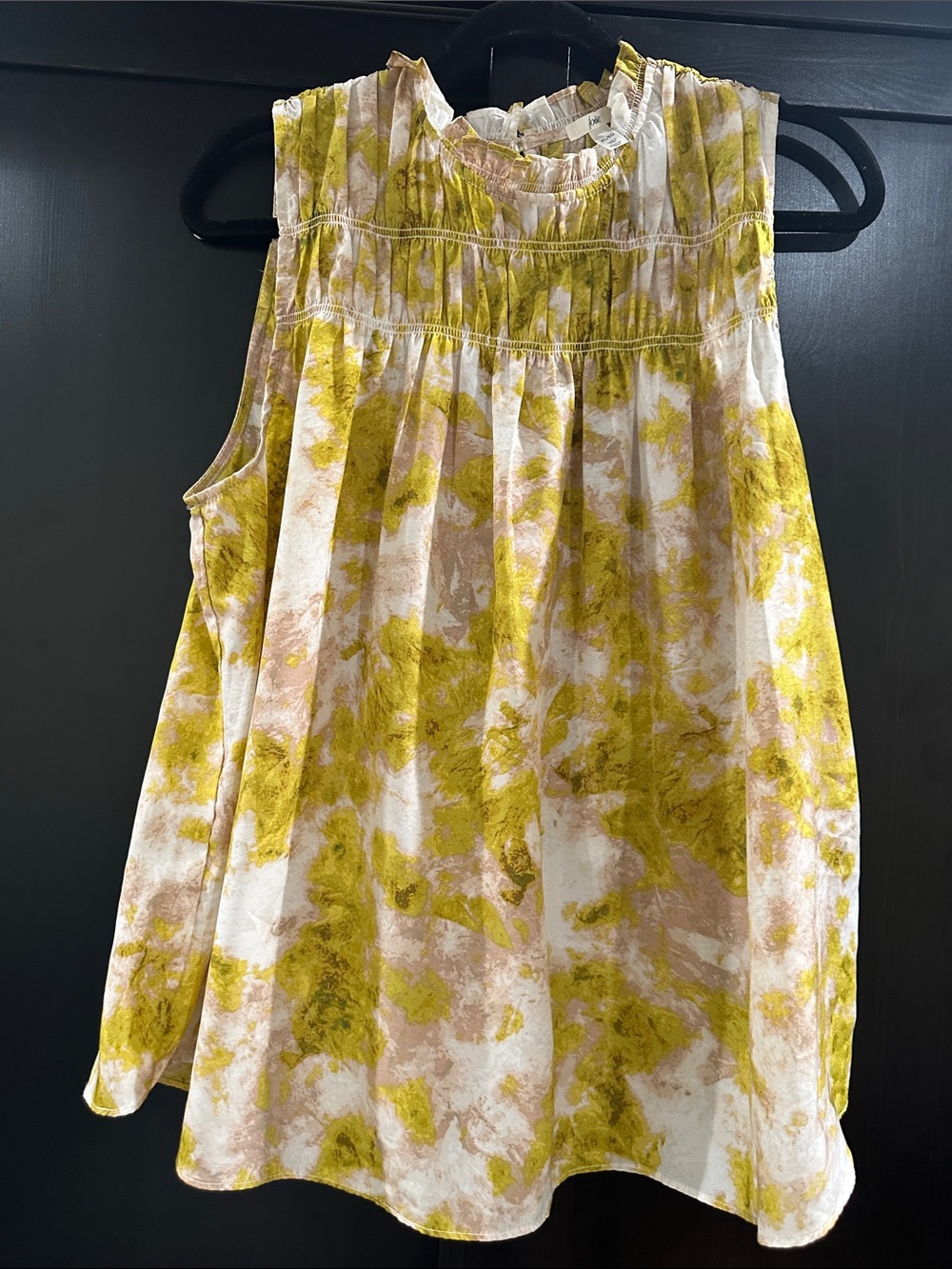 Joie Yellow and White Floral Sleeveless Top